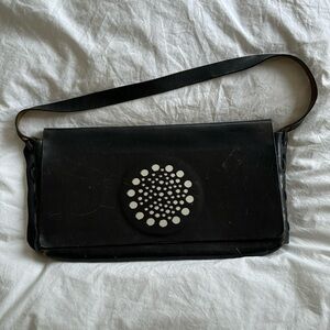 Mapuche custom made black bag with inset mirror design